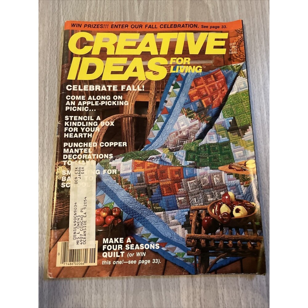 Vintage Creative Ideas For Living Magazine September 1984 Issue Crafts Decor